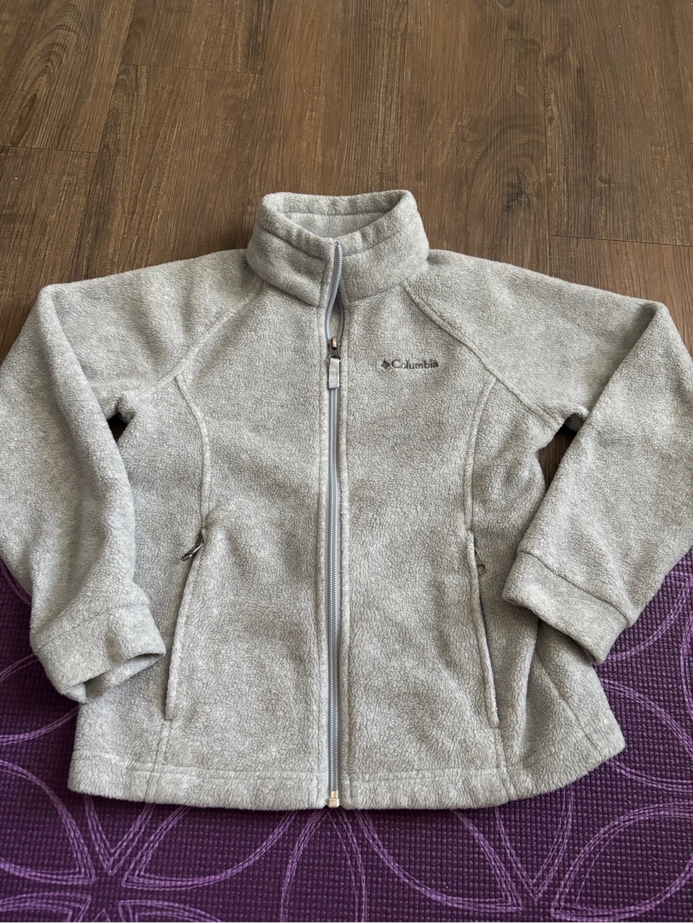 Kids grey Columbia full zip up jacket size S